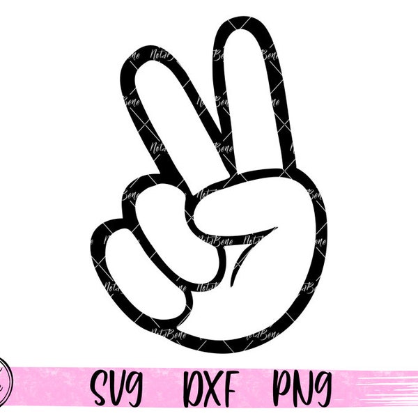 Hand Peace Sign svg, Love Peace Symbol svg, Inspiring Tee svg, Victory svg, V sign hand gesture svg Cut file Silhouette