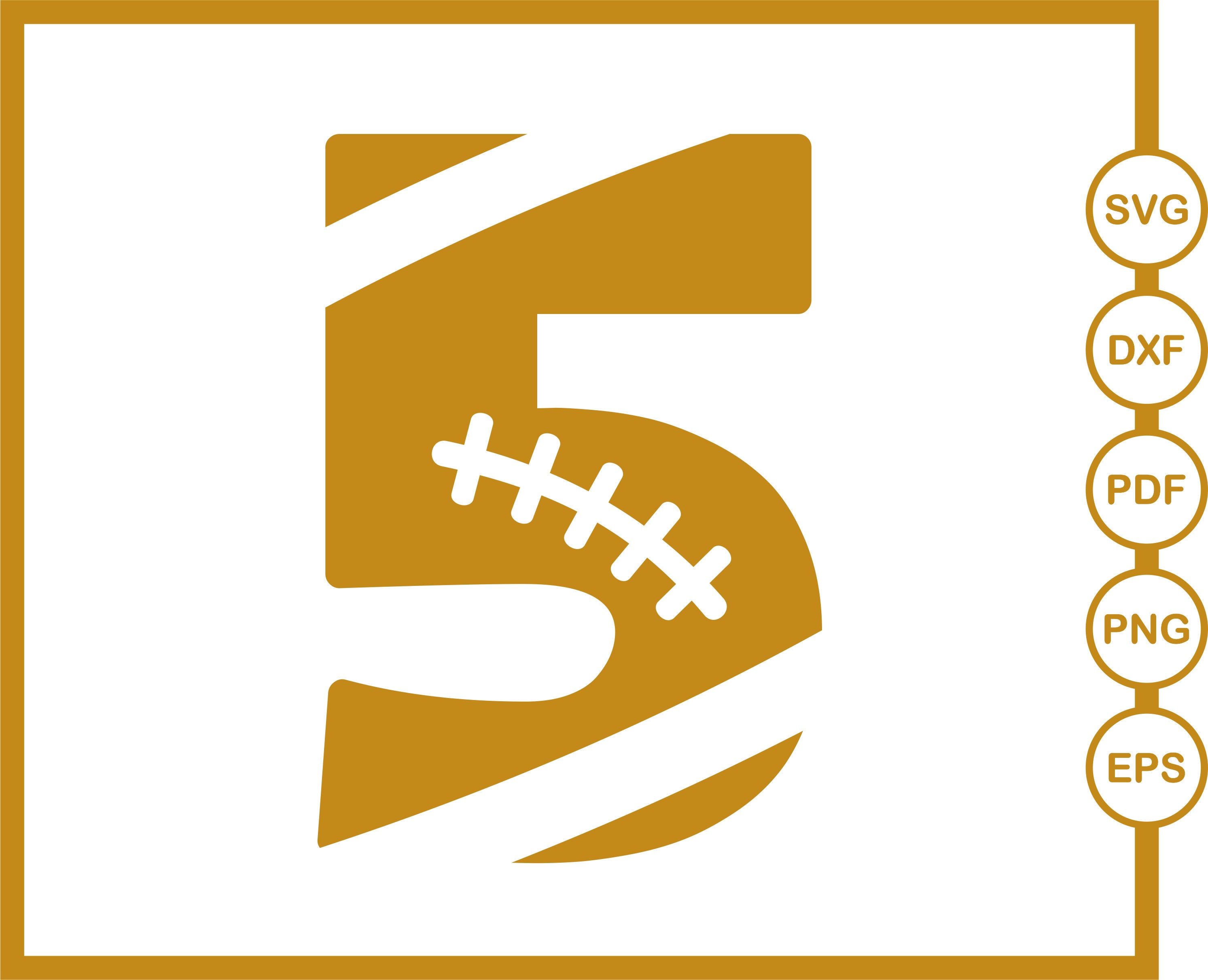 Football Player Number Five 5 SVG Football Cut file shirt Etsy