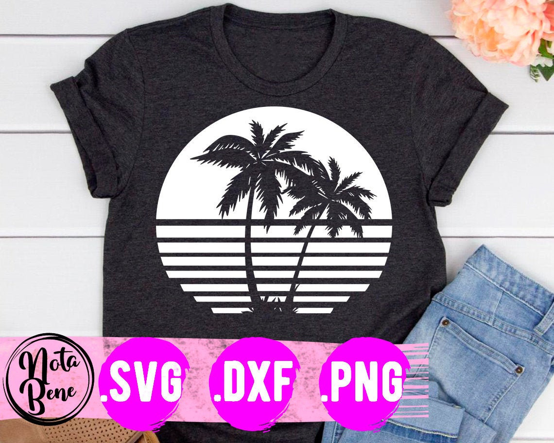 【HELLO SUNRISE】 HS Palm Tree Graphic Tee /追跡付 palm-sunset-tee-naish-com.jpg?