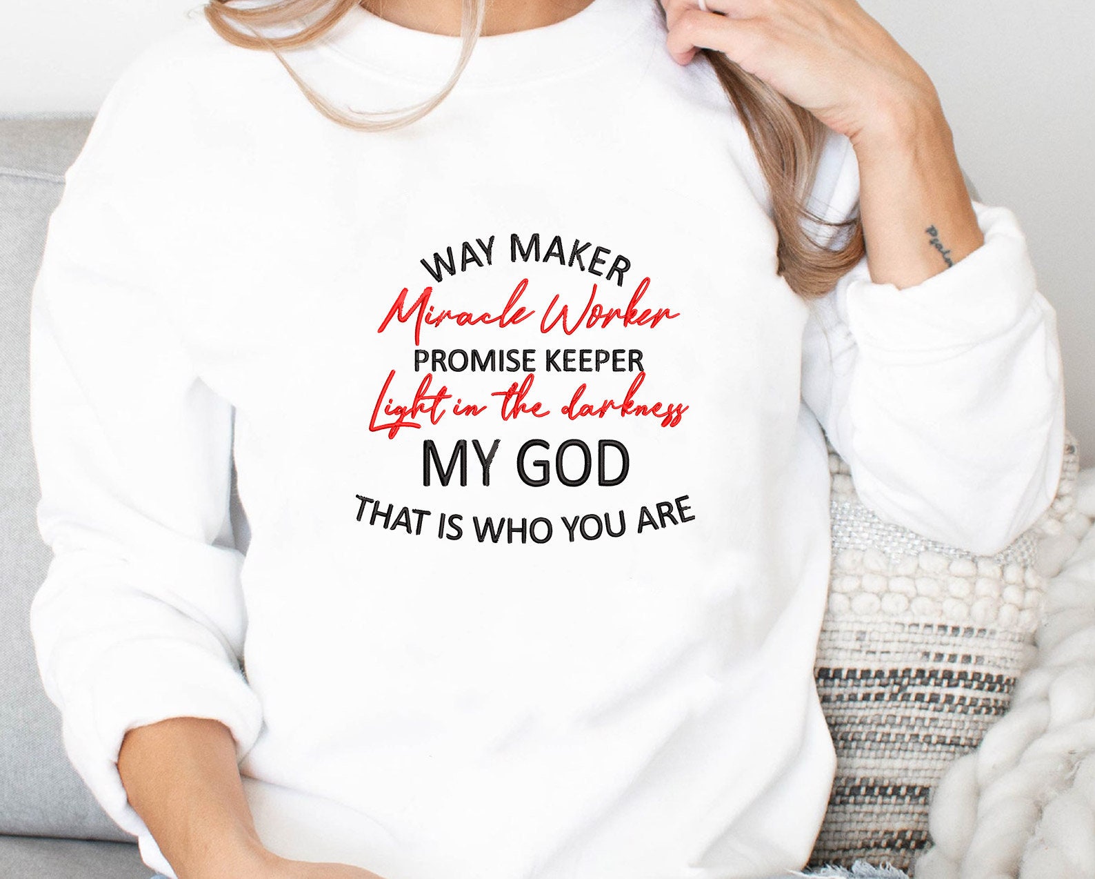 Waymaker Miracle Worker Embroidery Design Faith Embroidery | Etsy