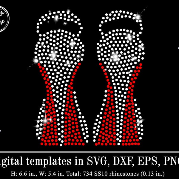 High Heels Svg Heels Red Sole Rhinestone Template Svg Afro American Bling Rhinestones Shirt Design Cricut, Digital Download