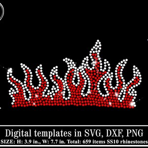 Fire Blaze Rhinestone Template SVG, Flame Bling Design, Cheerleader ...