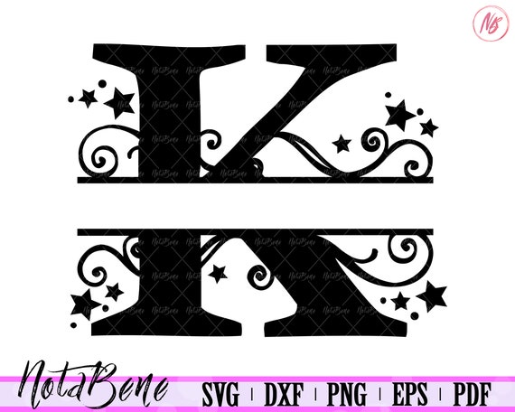 Download K Split Monogram Svg Split Letter K Svg Divided Initial K Etsy