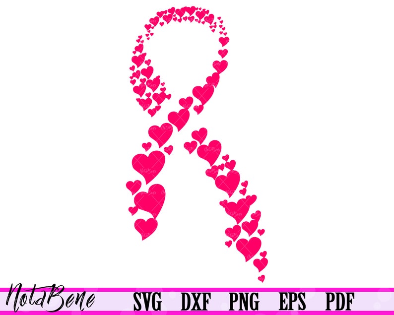 Cancer Ribbon Hearts Svg Cancer Survivor Awareness Ribbon SVG | Etsy