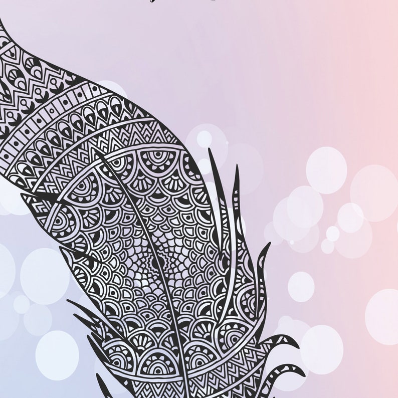 Download Mandala Style Feather SVG Zentangle Feather SVG Intricate ...