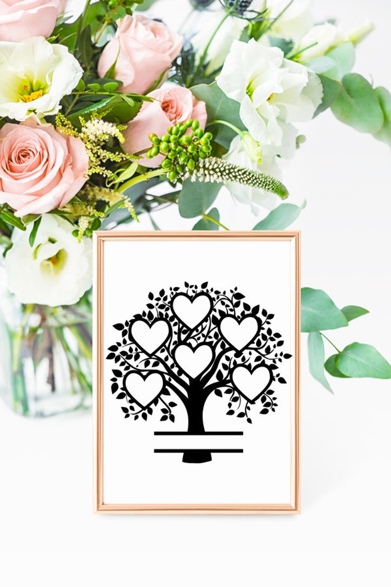 Download Tree Six Hearts SVG Family Tree Monogram Svg Family Svg Tree | Etsy