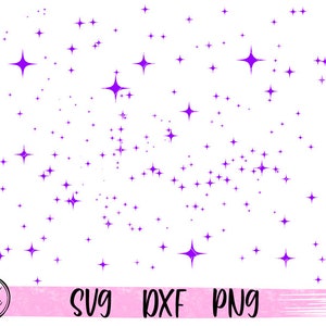 Vallende sterren patroon SVG kleurrijke nachtelijke hemel sterren Svg verspreide sterren paarse Svg Cut-bestanden voor Cricut sublimatie overdracht Png