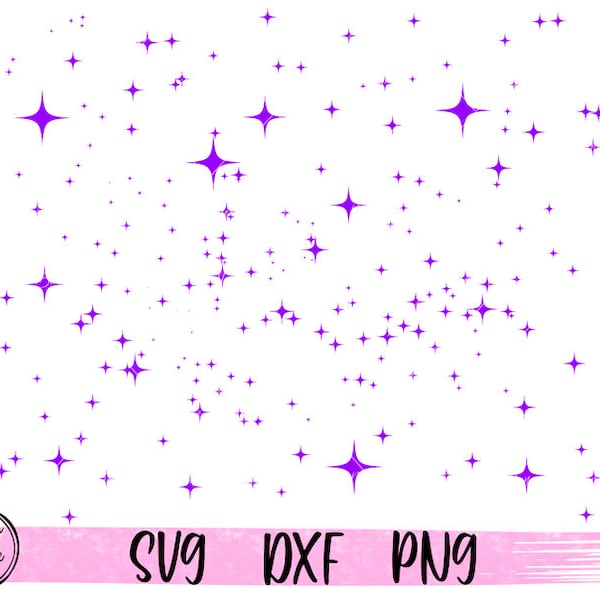 Falling Stars Pattern SVG Colorful Night Sky Stars Svg Scattered Stars Purple Svg Cut files for Cricut Sublimation transfer Png