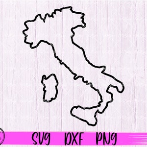 Mapa de Italia en formato SVG, diseño de mapa de Italia en formato Svg, archivo de corte de mapa en formato Svg, archivo de corte láser Cricut de imágenes prediseñadas imprimibles Dxf Png