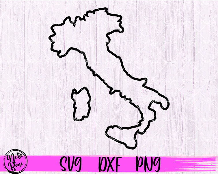 Map of Italy Outline SVG, Italy Map Design Svg, Map Svg Cut File, Printable Clipart Cricut Laser Cutting file Dxf Png