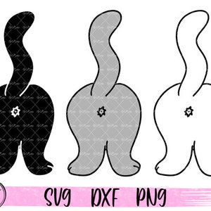 Cat Butt SVG Clipart Bundle, Funny Cat Butts Silhouette SVG, Kittens Cat Tail Svg Cricut, Htv Cut files Svg Dxf, Sublimation PNG