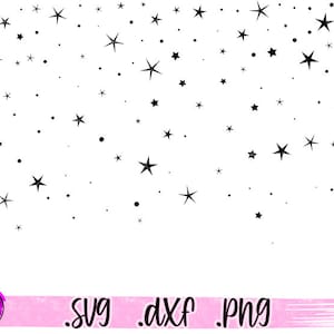 Vallende sterren patroon SVG, Night Sky Stars Svg, verspreide sterren Svg, Dxf Svg Cut-bestanden voor Cricut, SUBLIMATIE PNG
