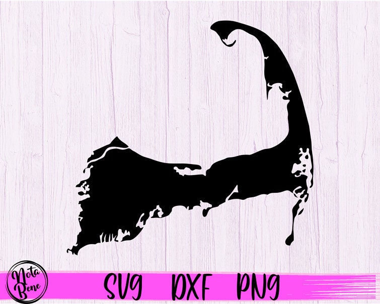 Cape Cod Map Silhouette SVG Massachusetts Beach Ocean Svg Cut - Etsy