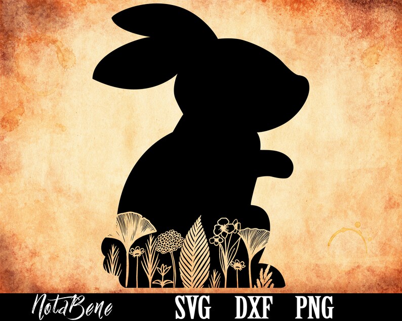 Download Floral Rabbit Silhouette SVG Floral Bunny SVG Spring svg | Etsy