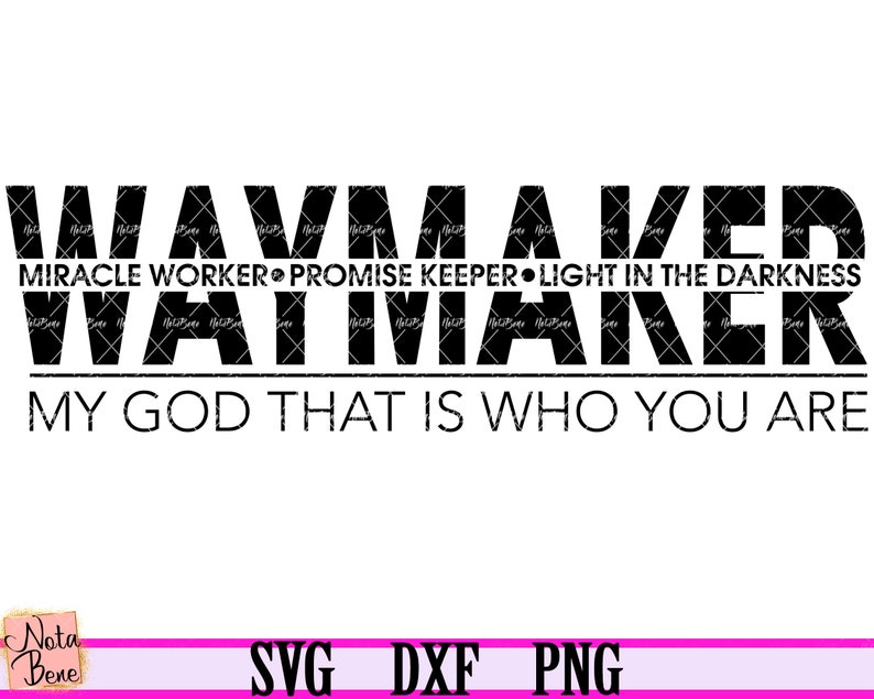Waymaker SVG Cut file Miracle Worker SVG Promise Keeper | Etsy