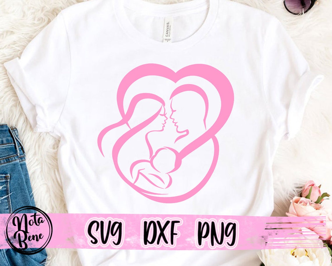 Mother and Father Holding Baby Silhouette SVG Mom Dad Baby - Etsy