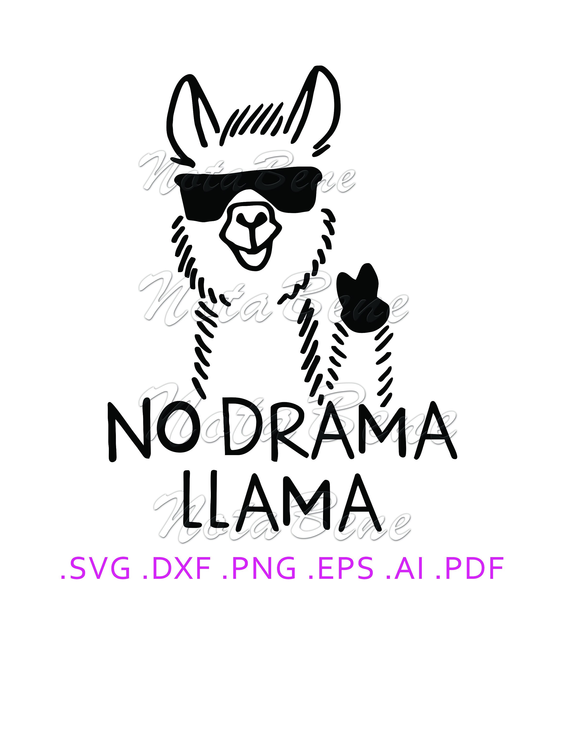 Download No Drama Llama SVG Funny PNG Drama Llama Cut File Llama | Etsy