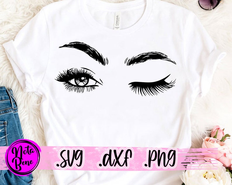 Download Eyes Wink Svg Eyebrows Svg Cut file Woman Eyes Winking SVG ...