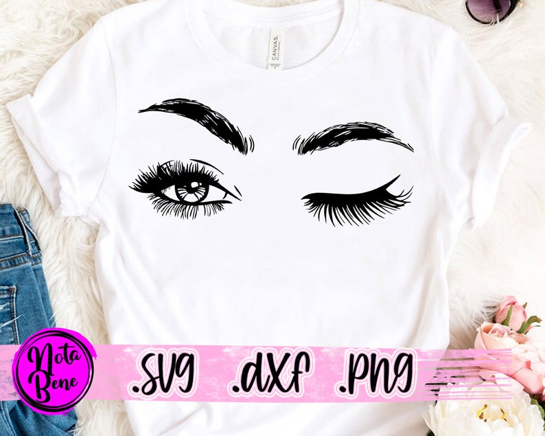 Eyes Wink Svg Eyebrows Svg Cut File Woman Eyes Winking SVG | Etsy