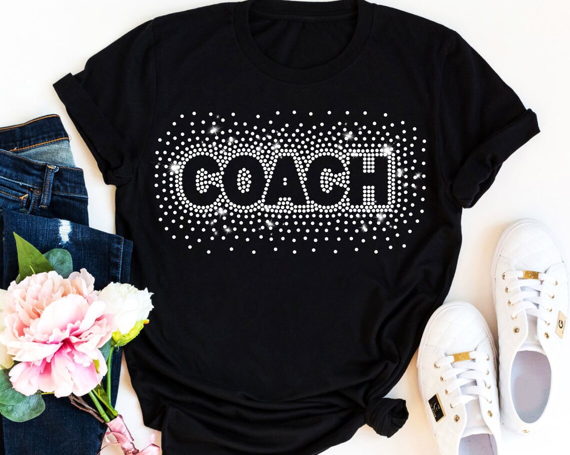Coach Rhinestone Template SVG, Cheerleader Scattered Spray Bling Shirt ...