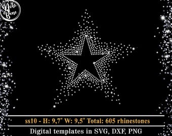Rhinestones Star Scatter Pattern SVG, Scattered Spray Effect svg, Spangle transfer
