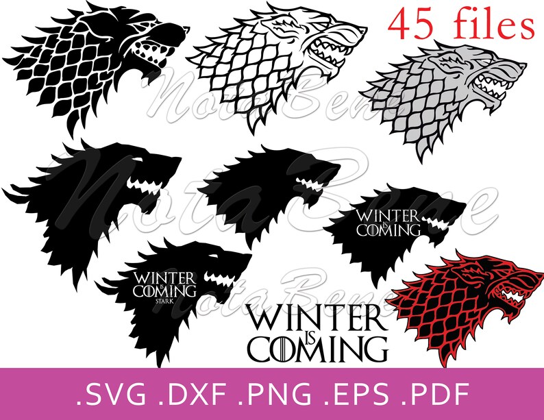 Game Of Thrones Svg Direwolf Wolf Stark House Logo Dxf Vector Etsy