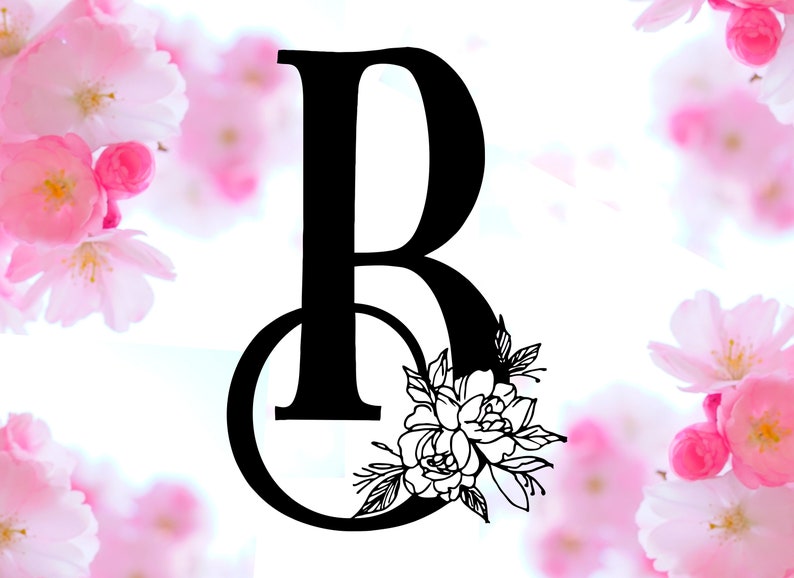 Download Floral Letter B SVG Floral Monogram SVG Floral Letter B | Etsy