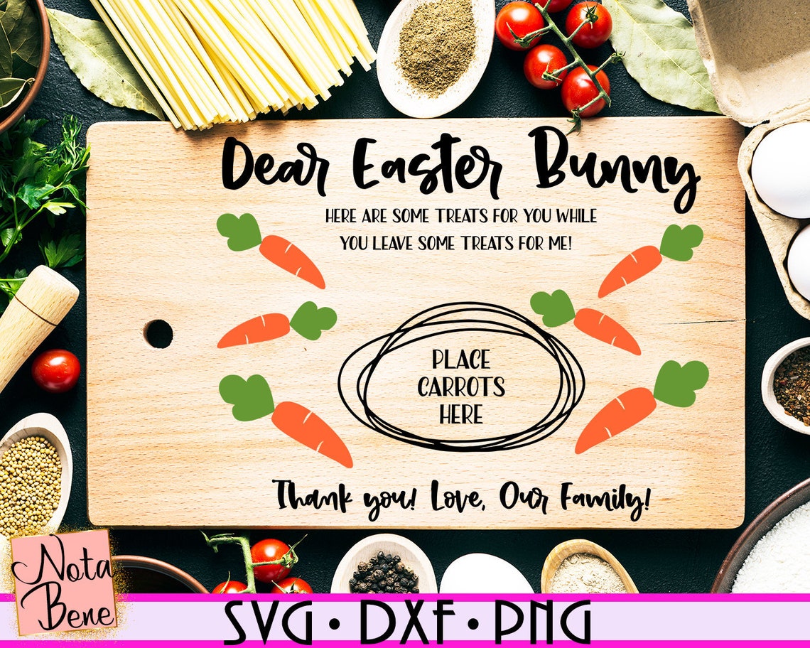 Dear Easter Bunny SVG Easter Bunny Cutting Board SVG Easter - Etsy