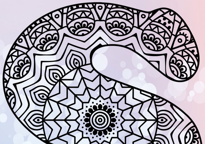 Download Mandala M Letter SVG Papercut Template Dxf Coloring Page M ...