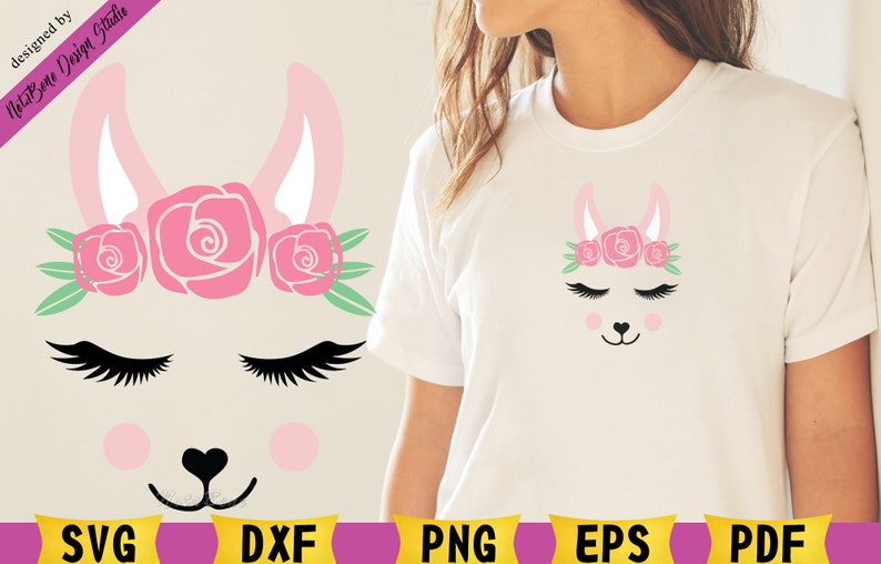 Download Llama SVG Cute Llama Face Girly T-shirt DesignCute Llama | Etsy