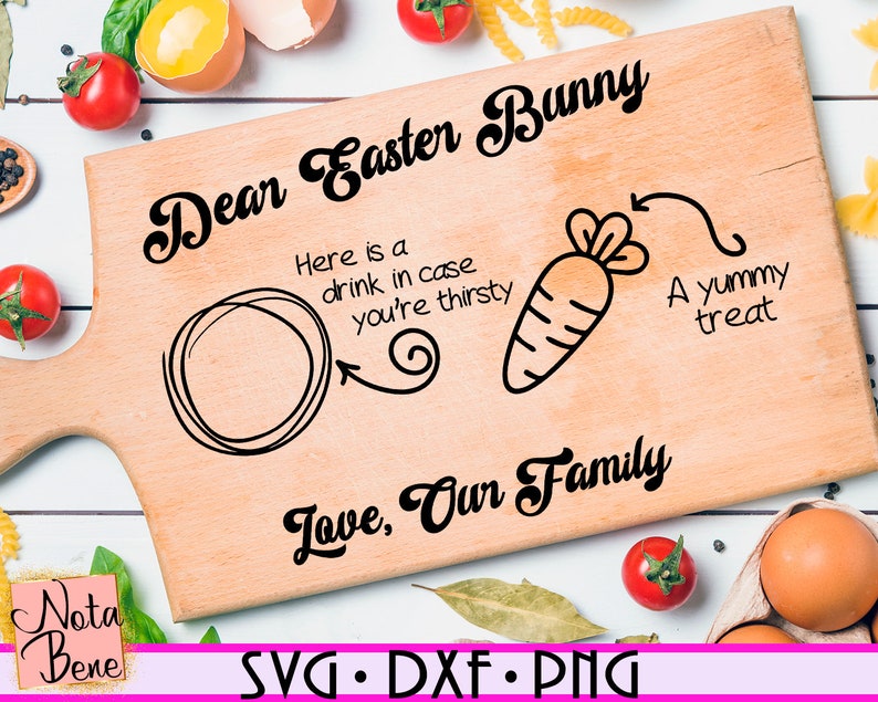 Dear Easter Bunny SVG Easter Bunny Cutting Board SVG Easter | Etsy