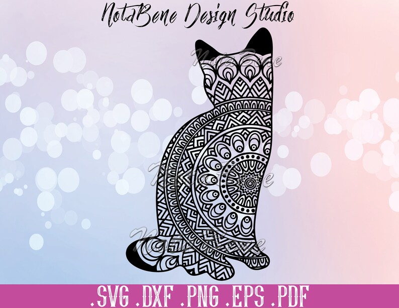 Download Black Cat Mandala Svg Boho Kitten Svg Cats Svg Clipart Etsy PSD Mockup Templates