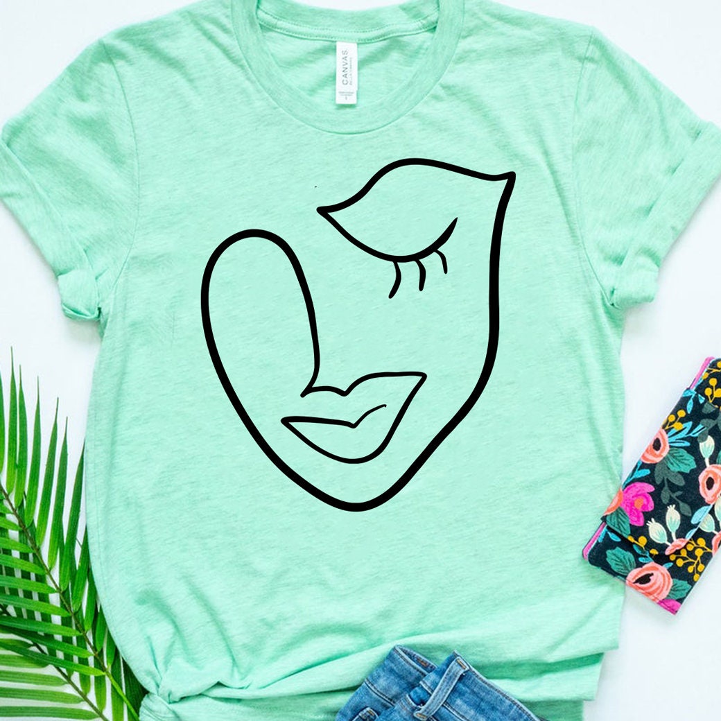 Abstract Woman Face Svg Single Line Art Svg Girls Face tattoo | Etsy