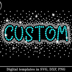 CUSTOM Rhinestone Templates svg, Rhinestone Personalized Design svg, Bling Shirt Pattern svg, cut file for Cricut, DIGITAL DOWNLOAD