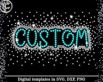 Benutzerdefinierte Strass-Design-Vorlage, Bling Shirt SVG Schnittdatei (digitaler Download)