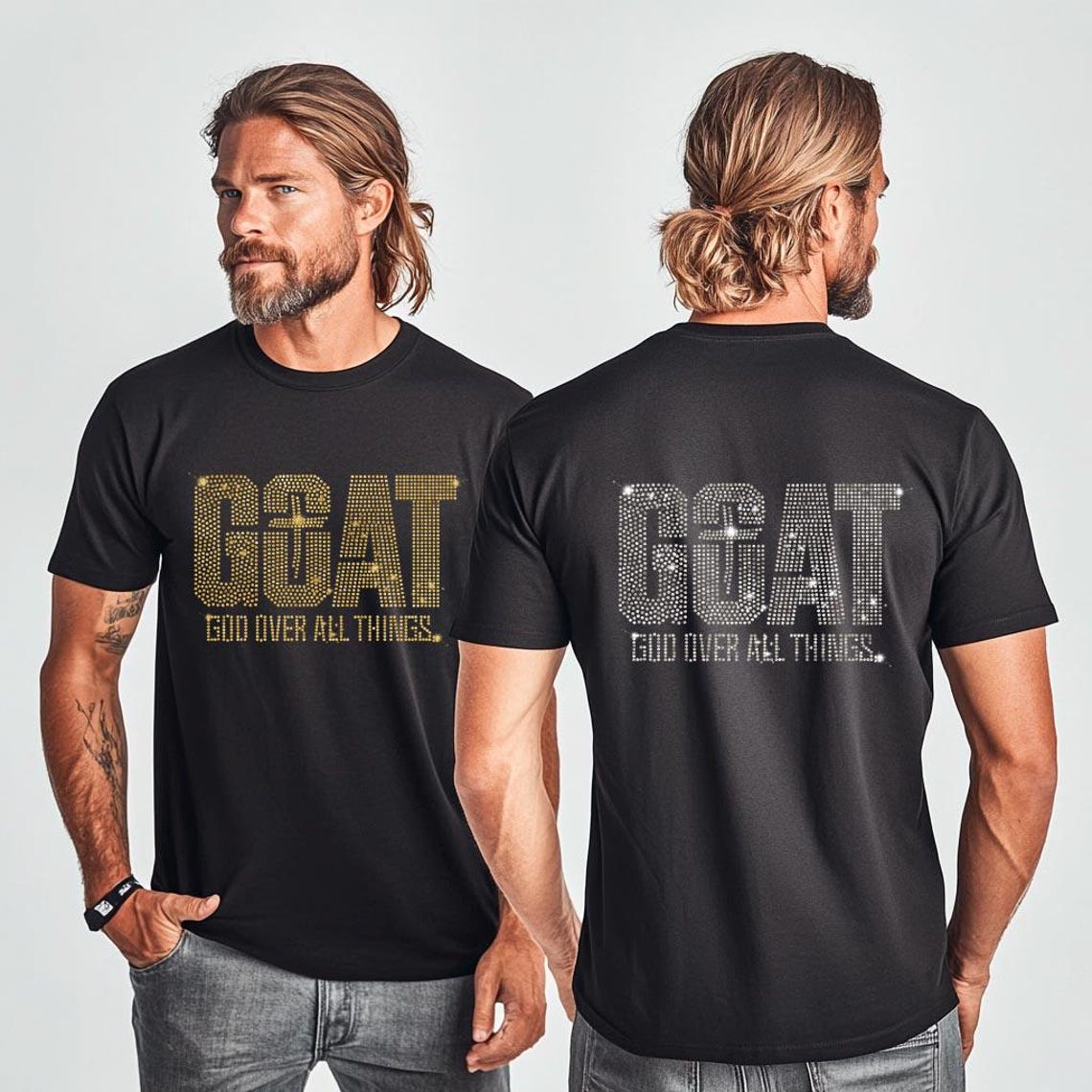 GOAT God Over All Things, Rhinestone Template SVG, God Bling Shirt ...