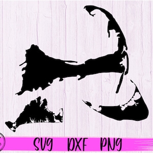 Cape Cod SVG Martha's Vineyard Nantucket MR ACK Karte geschnitten Datei Silhouette Design Printable SVG Png Clipart Cricut Dxf Png