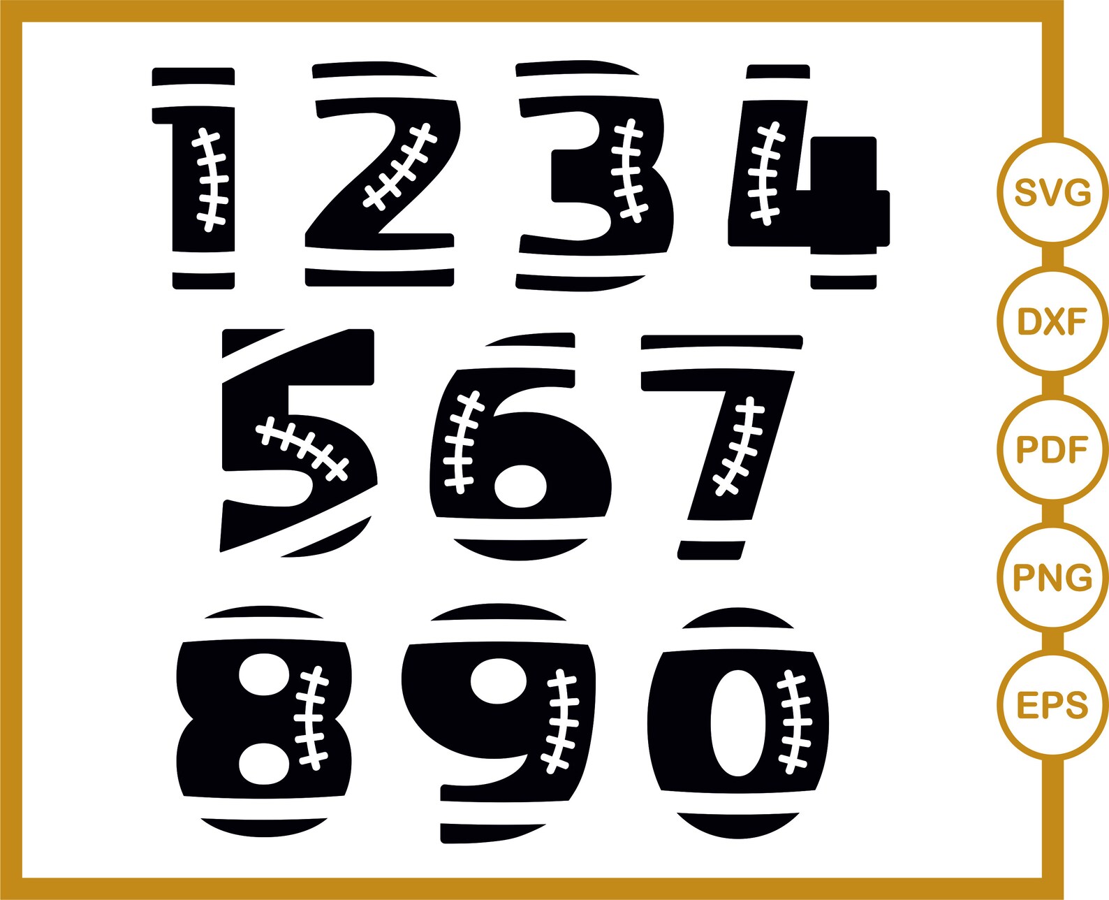 Football Player Shirt Numbers SVG Bundle Football Numbers Svg Etsy