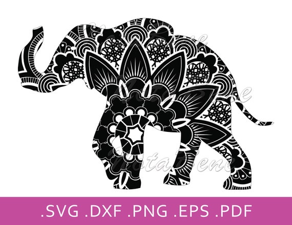 Mandala Elephant Svg Zentangle Elephant Svg Files For Cricut Etsy