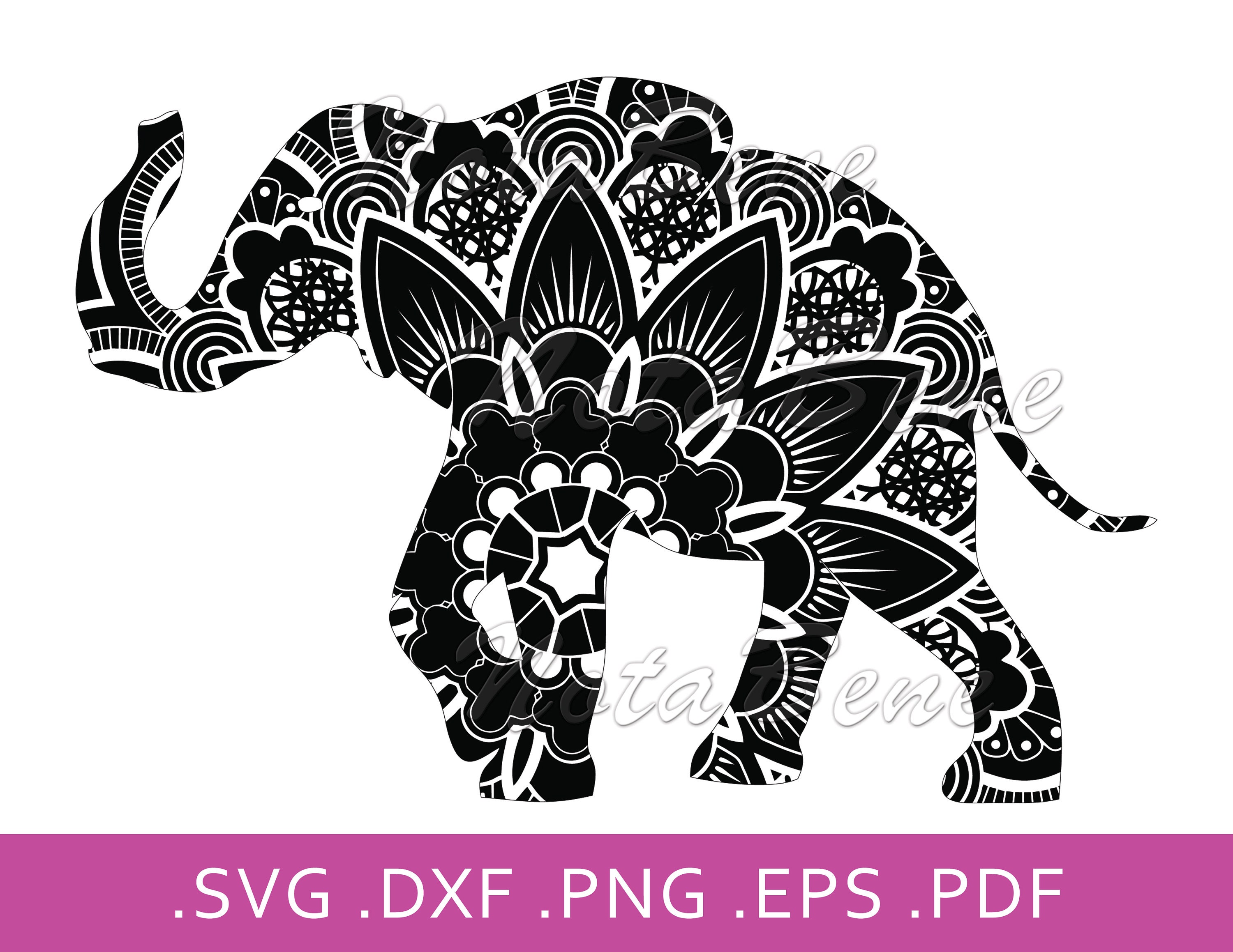 Download Mandala Elephant SVG Zentangle Elephant SVG Files for Cricut | Etsy