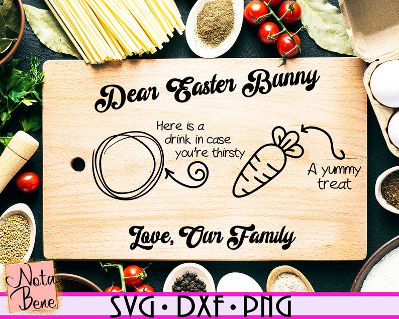 Dear Easter Bunny SVG Easter Bunny Cutting Board SVG Easter | Etsy