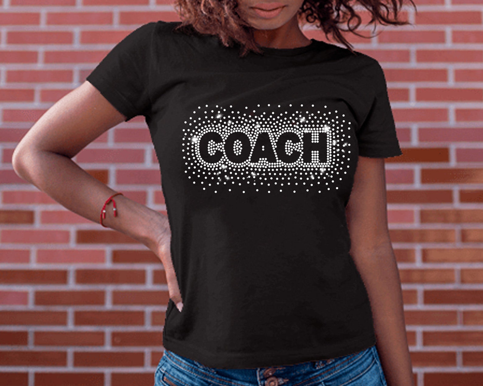 Coach Rhinestone Template SVG, Cheerleader Scattered Spray Bling Shirt ...