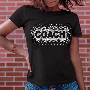 Coach Rhinestone Template SVG, Cheerleader Scattered Spray Bling Shirt ...