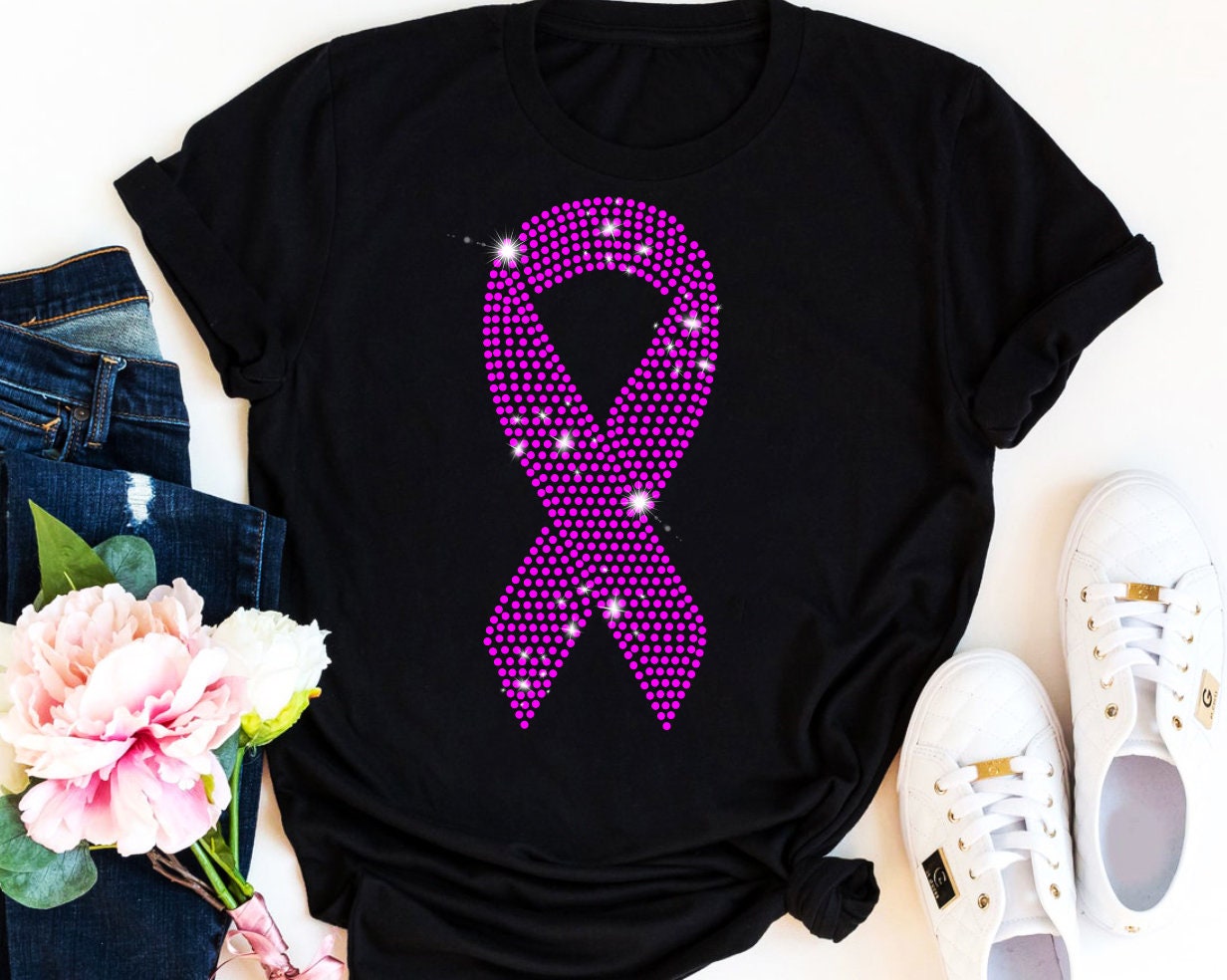Awareness Ribbon Rhinestone Template SVG, Breast Cancer Ribbon Svg ...