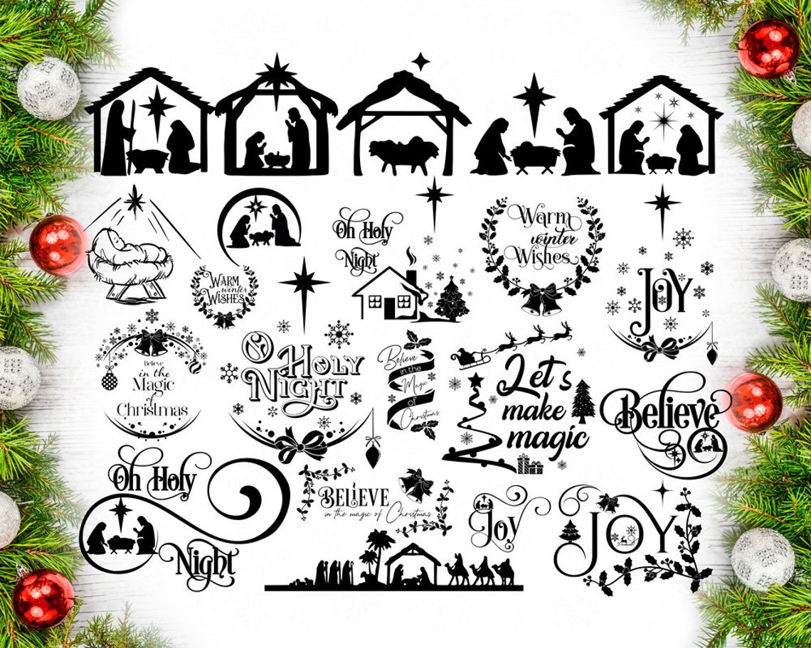 Christmas Bundle 21 Svg Nativity Svg Holiday Svg Winter - Etsy
