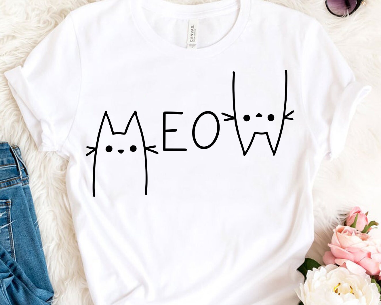 Meow SVG Funny Cat Svg Kawaii Cat Kitten Svg Cats Face Mask - Etsy