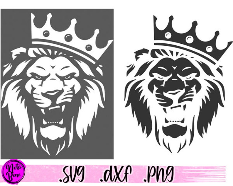 Download King Lion SVG PNG Royal Lion in Crown Svg Lion's Head | Etsy