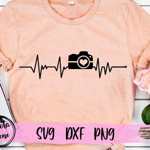 Camera Heartbeat line Svg Photography ECG line Svg Photographer Svg Pulse Heartbeat Love Clipart Cut File Cricut Sublimation PNG