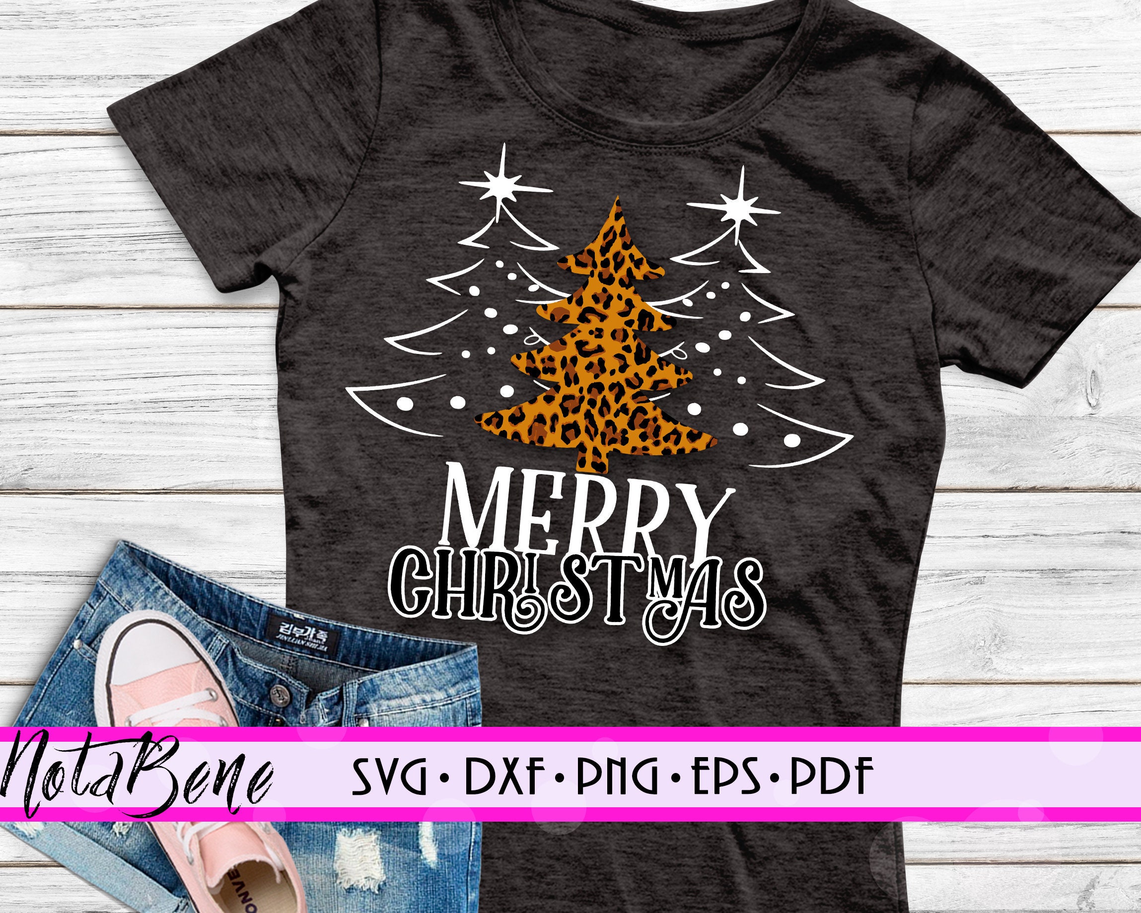 Download Leopard Print Christmas Tree Svg Holiday Svg Winter Shirt ...