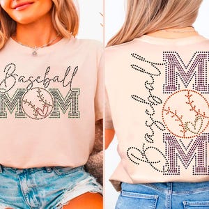 Baseball Cheer Mom Rhinestone SVG Template, Cheerleader Bling Design ...